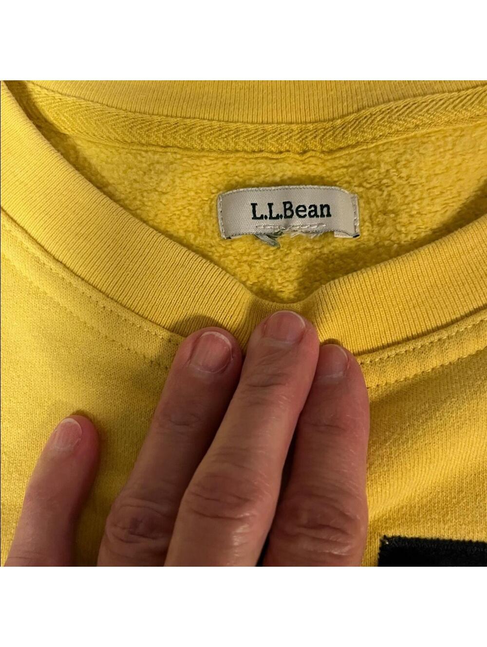 L.L. Bean spell out decal sweatshirt women *XL yellow crewneck pullover - Picture 3 of 9